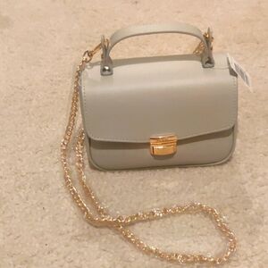 Small Bella Russo Crossbody Bag Removable Gold Chain Gray Purse Night Out Clutch